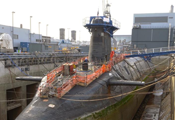 HMS Vengeance in dry dock at Devonport credit: Institute of Mechanical Engineers