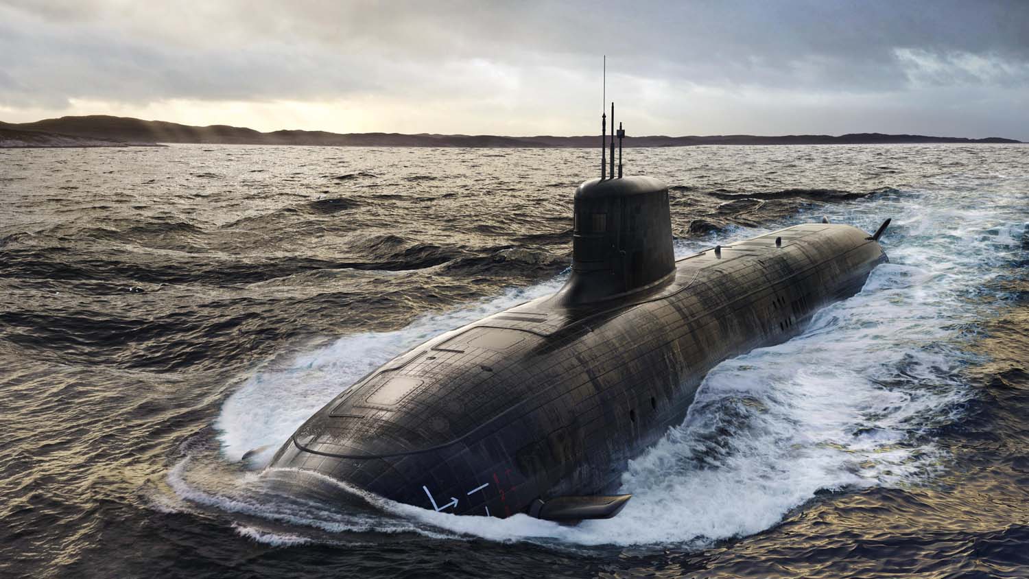 Artist's rendering of SSN-AUKUS submarine (BAE Systems/OGL)
