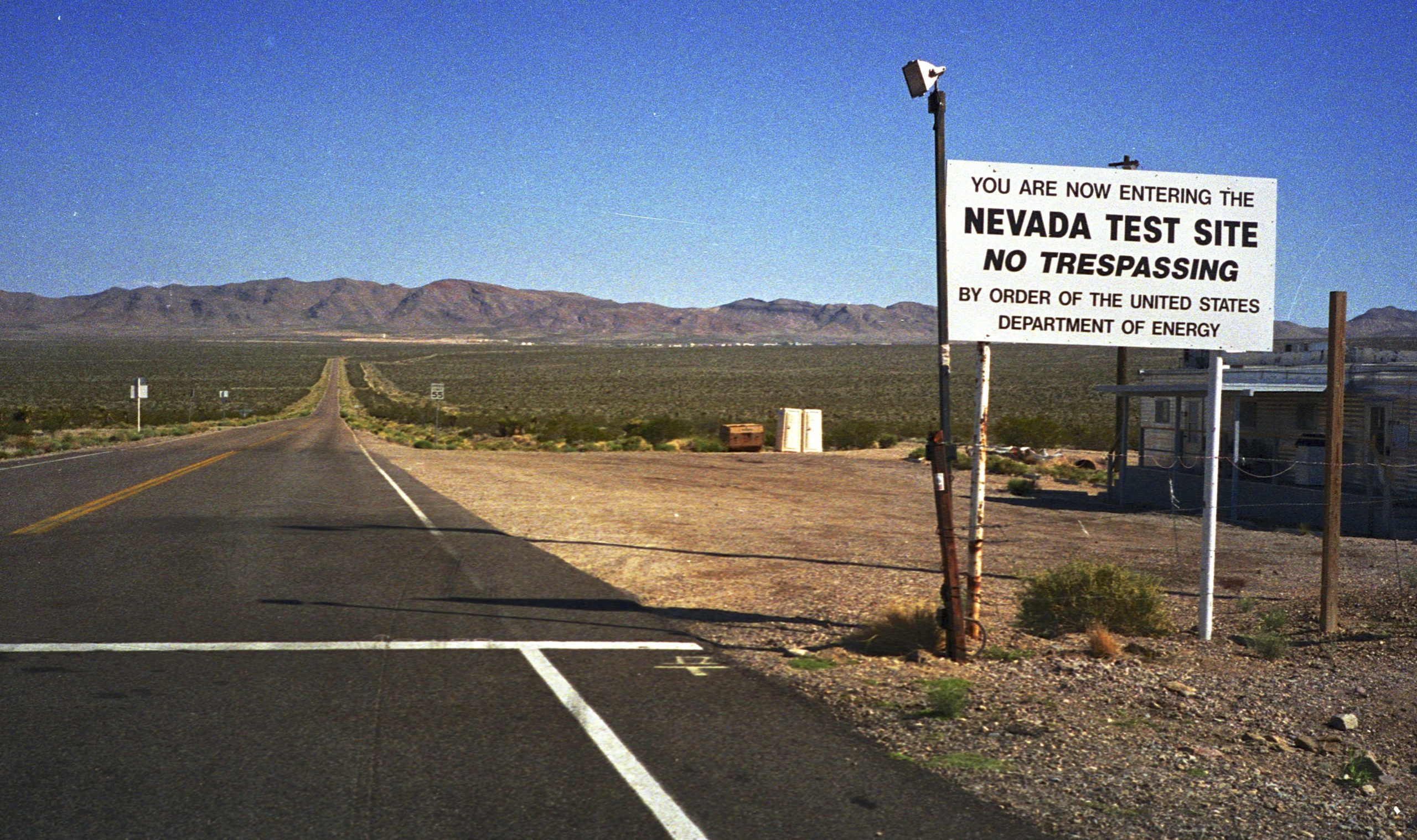 Entrance to the Nevada test site - photo credit Casy BissonFlickr